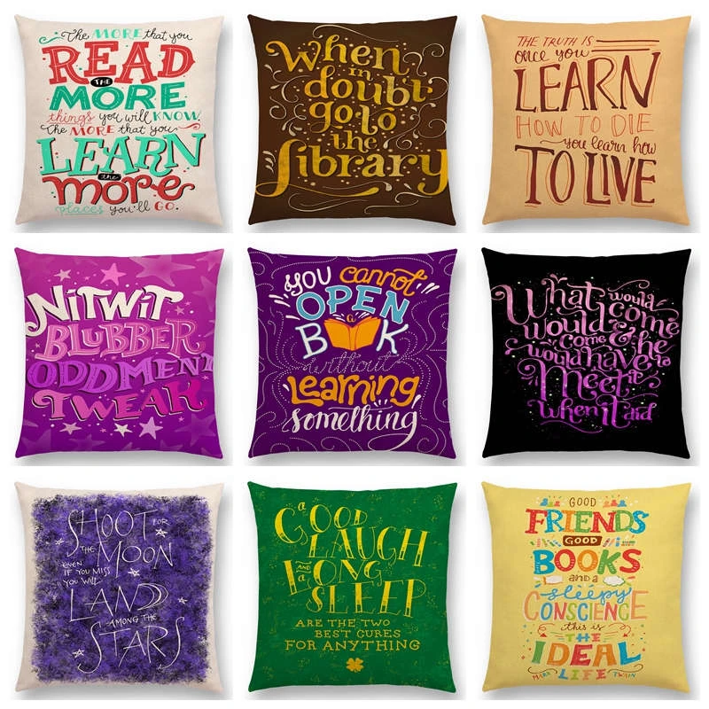 Colorful Lettere Decorative Significativo Dicendo Parole Bellissime Libri Sogno D Amore Frasi Brevi Cuscino Divano Pillow Case Sofa Pillow Case Cushion Covercushion Cover Pillow Case Aliexpress