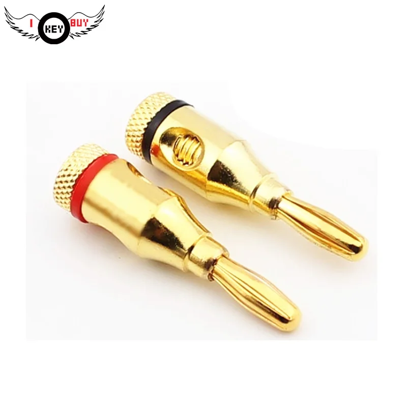 

I Key Buy 2PCS/lot Top-Quality Brand-New Speaker Line Pin Banana Plug Post No Welding Required Gold Connector Free Shipping