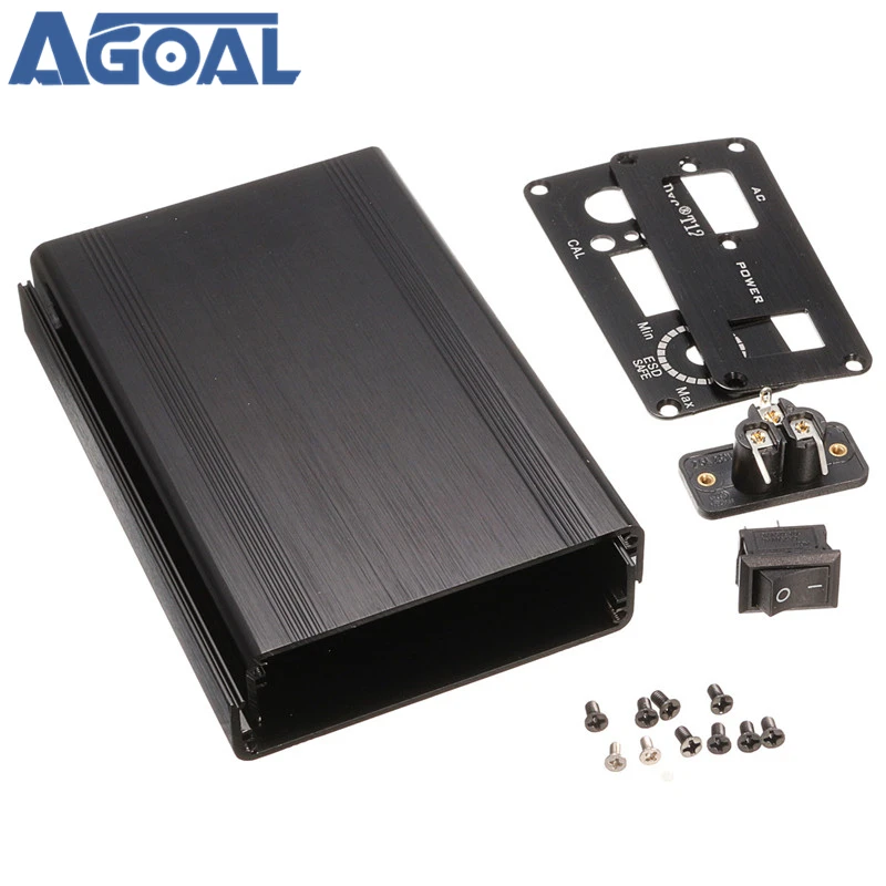 

DIY T12 Digital Soldering Iron Station Aluminum Black Shell Case Power Socket Switch