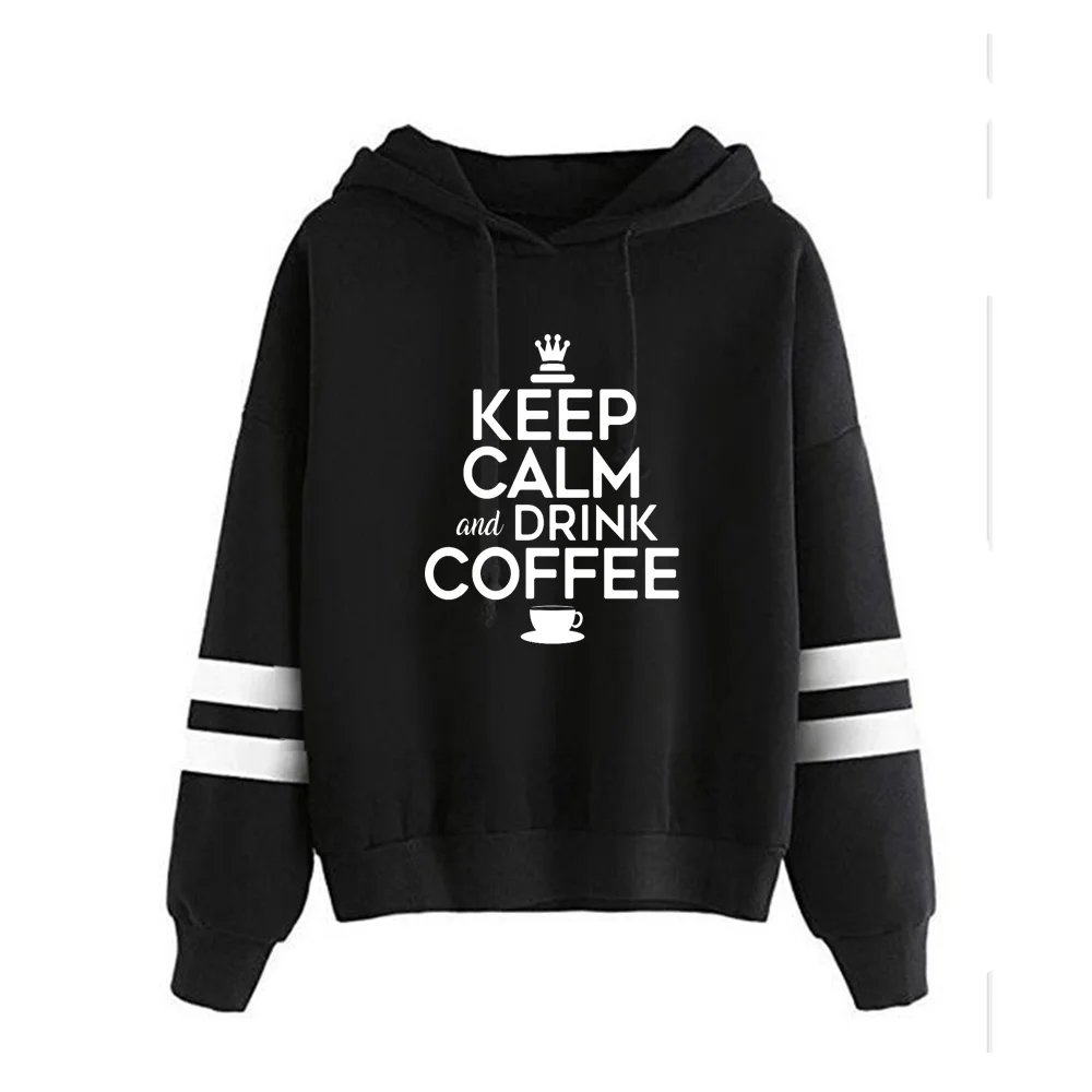 Gresanhevic New Keep Calm And Drink Coffee Womens Fashion Sweatshirt Long Sleeve Sweater Hoodie | Женская одежда