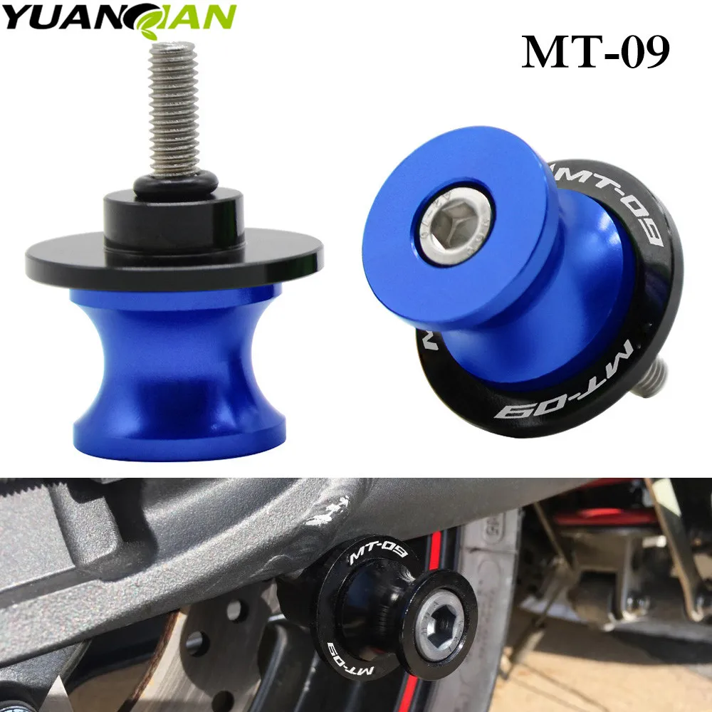 black Swingarm Slider Spools stand screws For Yamaha MT09 MT 09 MT 09