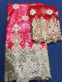 

African lace fabric guinea bazin riche fabric set with 2yard french net lace for blouse 2017 latest bazin riche getzner