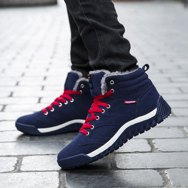 

Men Shoes 2018 Winter Plush Snow Boots Comfortable Keep Warm Outdoor Sport Walking Boots Male Athletic Sneakers For Adult