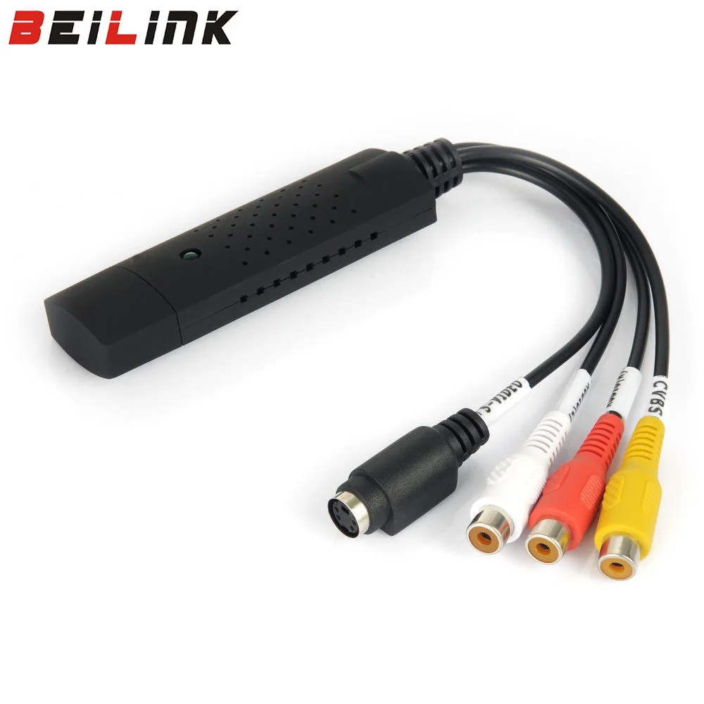 Newest USB 2 0 Video Audio Capture Card Adapter VHS DC60 DVD Converter Composite RCA Black