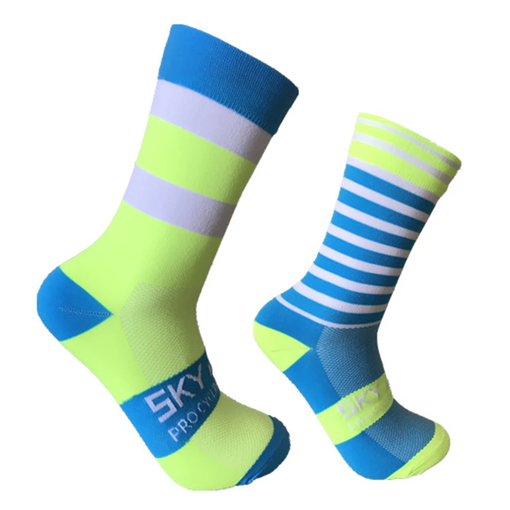 

Men Women Cycling Socks High Quality Sport Breathable Bicycle Socks Running Gym Training Striated Sock for Outdoor Sports Racing