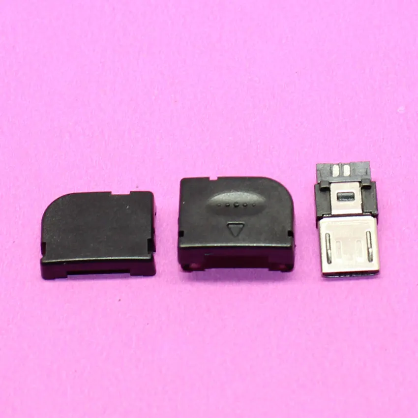 Юйси Новый Micro USB 5 Булавки Порты и разъёмы штекер разъем под прямым углом и Пластик крышка