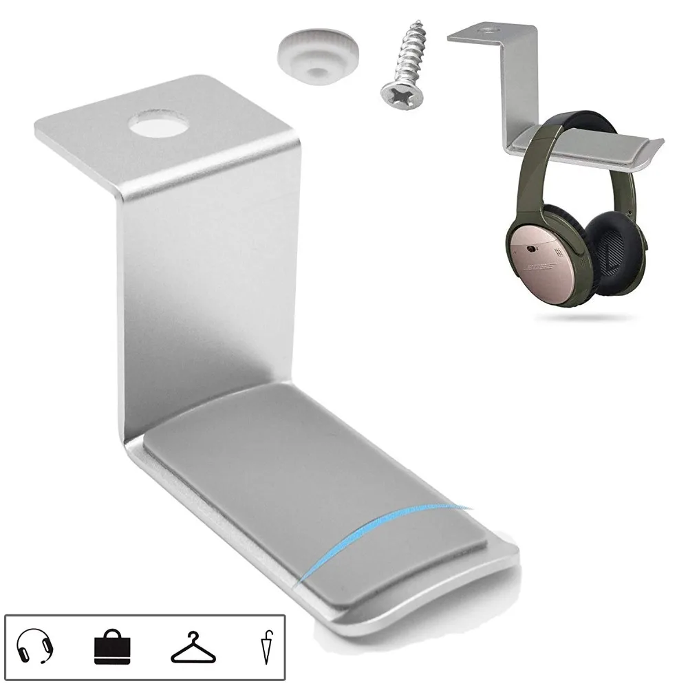 Headphone Headset Holder Universal Metal Headphone Holder Hanger 360ROTATE Computer Desk 