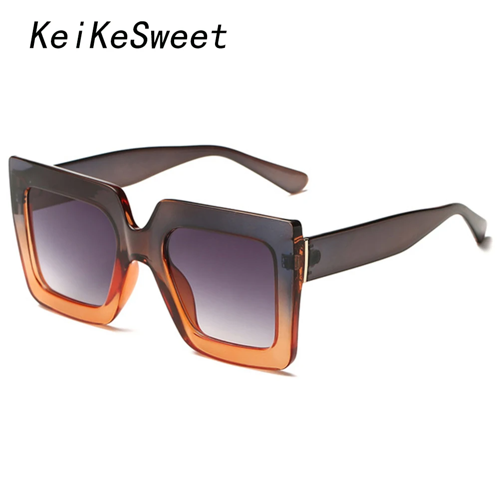 KeiKeSweet Топ Брендовая дизайнерская обувь роскошные Для женщин квадратный Винтаж оттенки негабаритных солнцезащитные очки жарких лучей