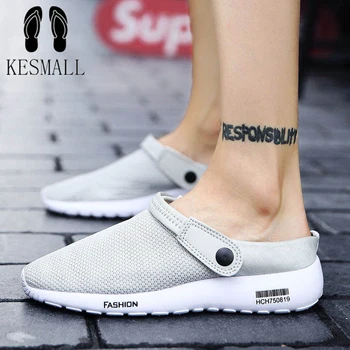 

KESMALL Sandals Men Sports Clog Shoes For Men Quick Drying Summer Beach Slipper Flat Breathable Outdoor Gardening Soft Slippers