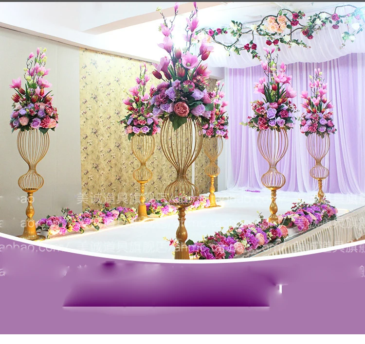 10 шт. 150 см высокие золотистые Свадебные Центральная ваза этап декоративные колонны ваза-подставка с цветами