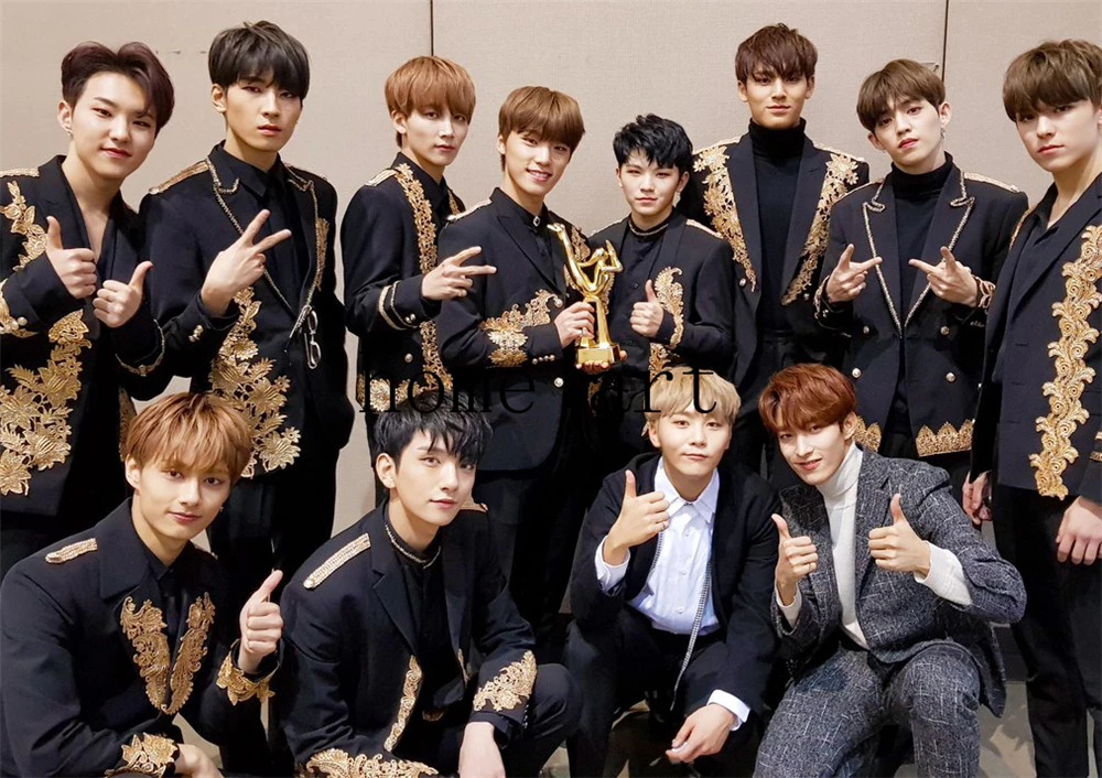 Корейская группа seventeen плакат ясное изображение наклейки на стену украшение дома хорошее качество печать белая бумага с покрытием домашний арт бренд - Цвет: Белый