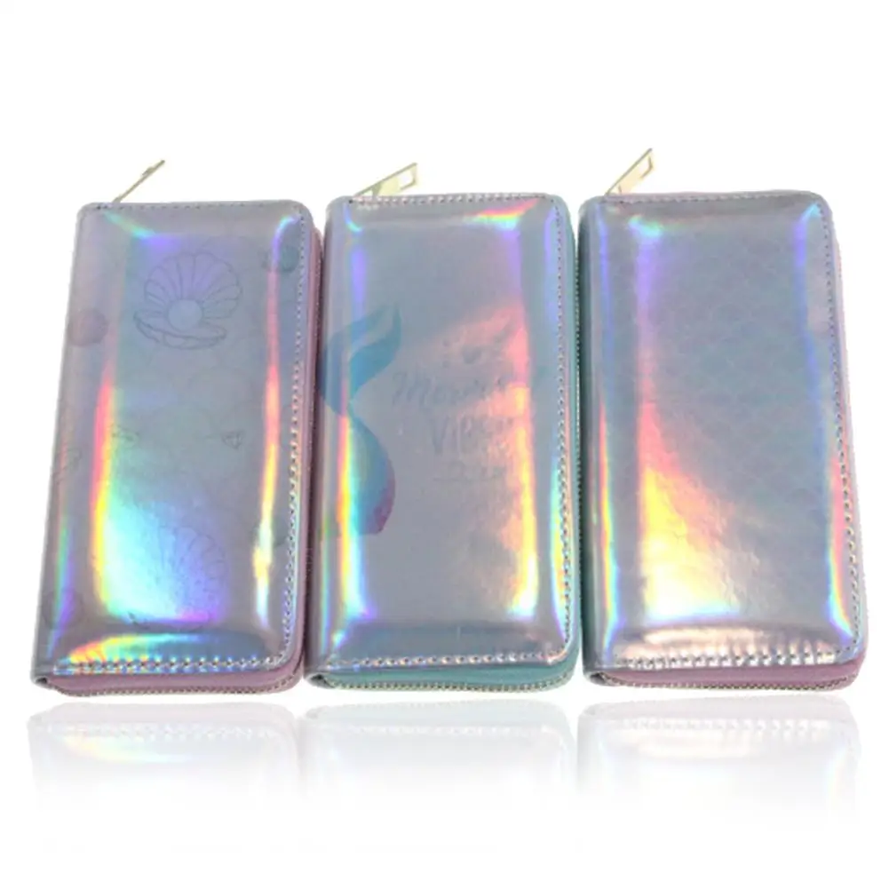 

Mermaid Tail Fish Scale Shell Faux Leather Long Wallet Lady Clutch Purse