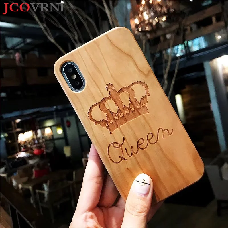 Comprar JCOVRNI 100% madera Natural Original 3D grabado Retro shell para iphone XR XS XSMAX 7 7 más 8 8 plusTPU poste cubierta ajuste