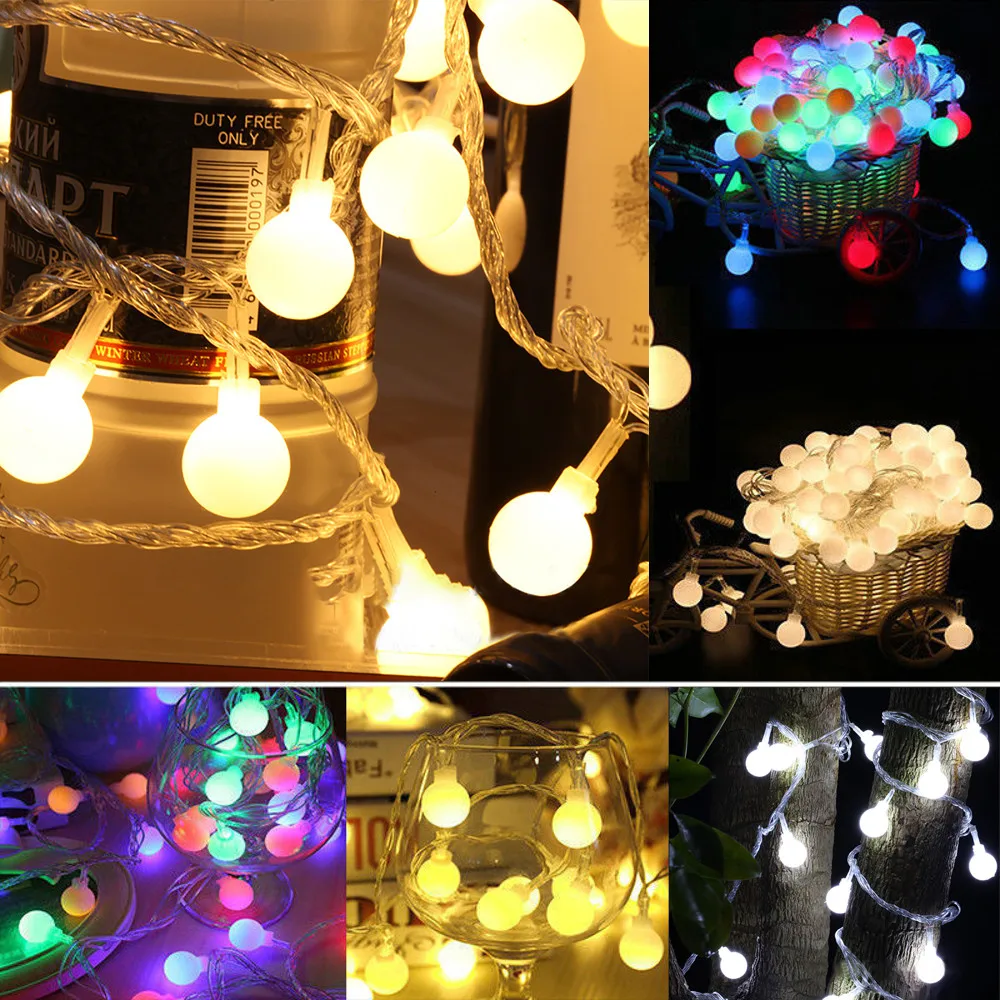 

LED String lights 1.2M 10 Leds Fairy Garland LED Ball String Lights For Christmas Tree Wedding Home Indoor Decoration /C