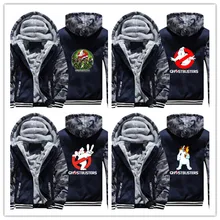 Ghostbusters Hoodie Winter Casual Super Warm Coat Thicken Warm Zipper Hooded Casual Sweatshirts for winter