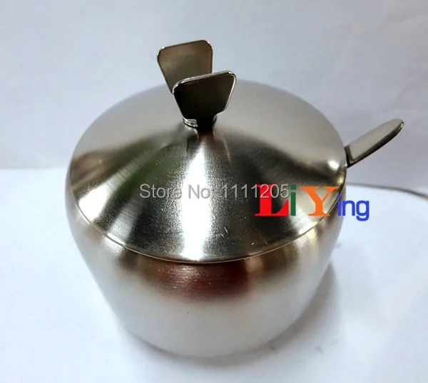 2pc stainless salt and pepper box set 7cm with spoon lid mix size cruet