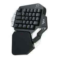 Delux T9X Механическая Проводная игровая клавиатура, одна ручная игровая клавиатура с RGB подсветкой, эргономичная с полными программируемыми макро клавишами