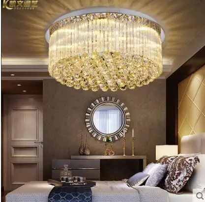 

Crystal lamp bedroom lamp round LED ceiling lamp living room lamp simple restaurant lamp crystal lamp bedroom atmosphere