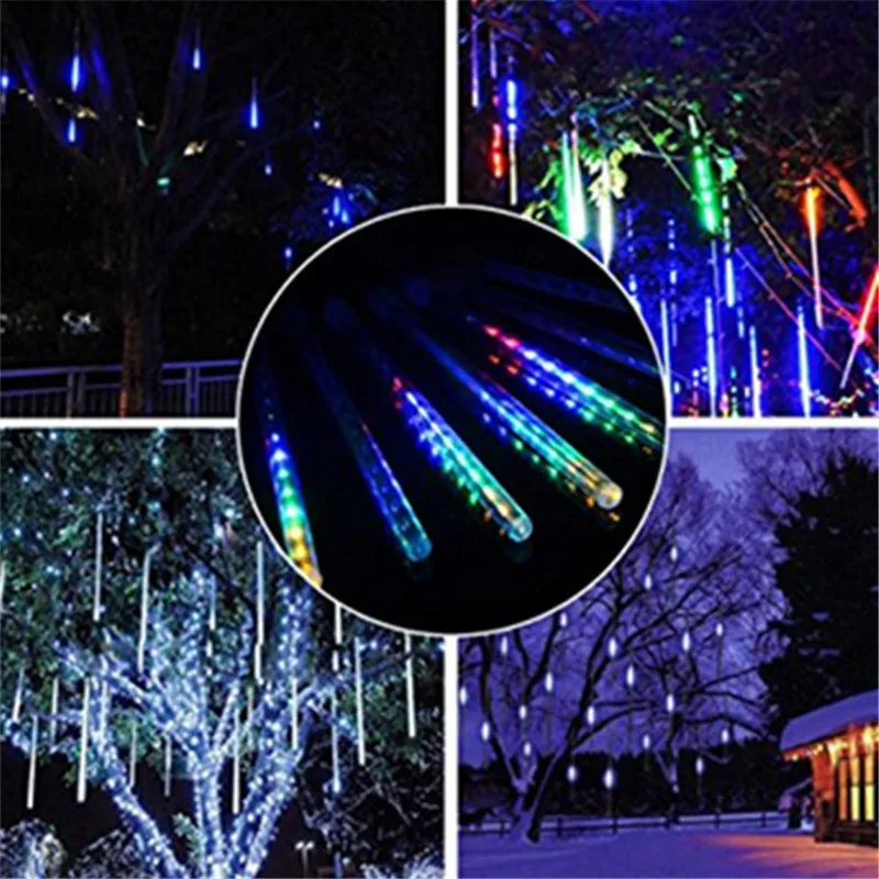 

2 Set 30CM 10 Tubes Meteor Shower LED Christmas Lights for Wedding Party Xmas Tree Indoor Outdoor Decoration DC12V