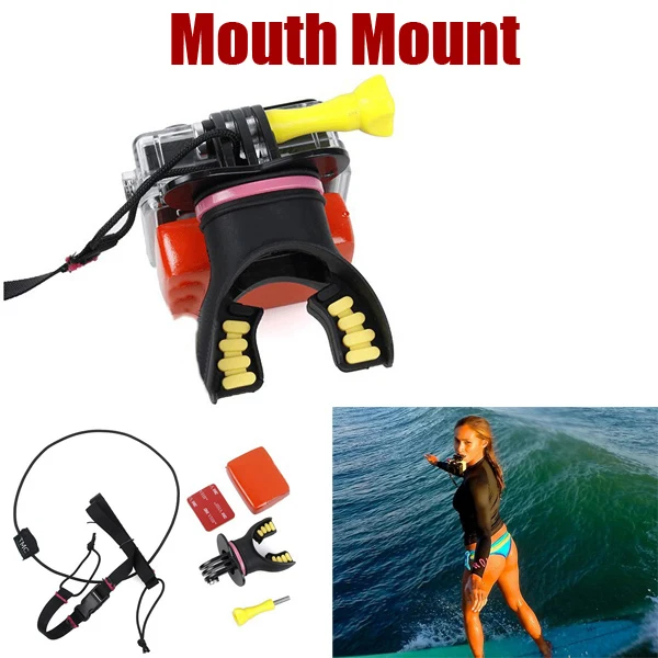 

Gopro Surfing Diving Mouth Mount Compatible With GoPro hero 4 3 3+ 2 Camera SJCAM SJ4000 sj5000 sj6000 xiaomi yi action camera