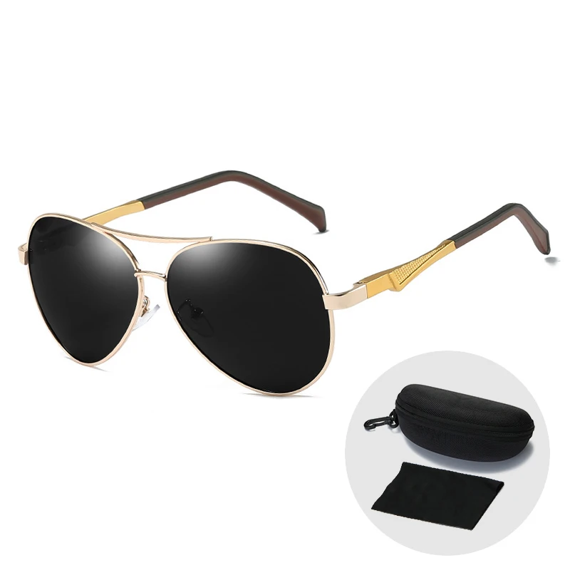 

Vintage Pilot/Aviation Sunglasses Men Brand Designer Women Sun Glasses Outdoor UV400 Driving Polarized Sunglasses with Zip Case