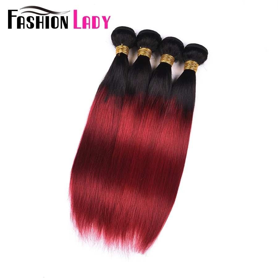 FASHION LADY Pre-Colored Human Hair Weave Ombre Color T1B/Burgundy 3 Piece Brazilian Straight Hair Human Hair Weft Non-Remy FASHION LADY Pre-Colored Human Hair Weave Ombre Color T1B/Burgundy 3 Piece Brazilian Straight Hair Human Hair Weft Non-Remy