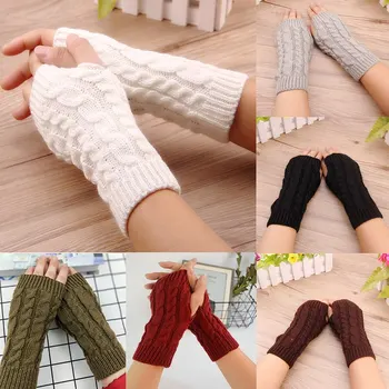 

Winter Arm Crochet Knitting Cotton Warm Fingerless Gloves Women Gloves Stylish Hand Warmer Gloves