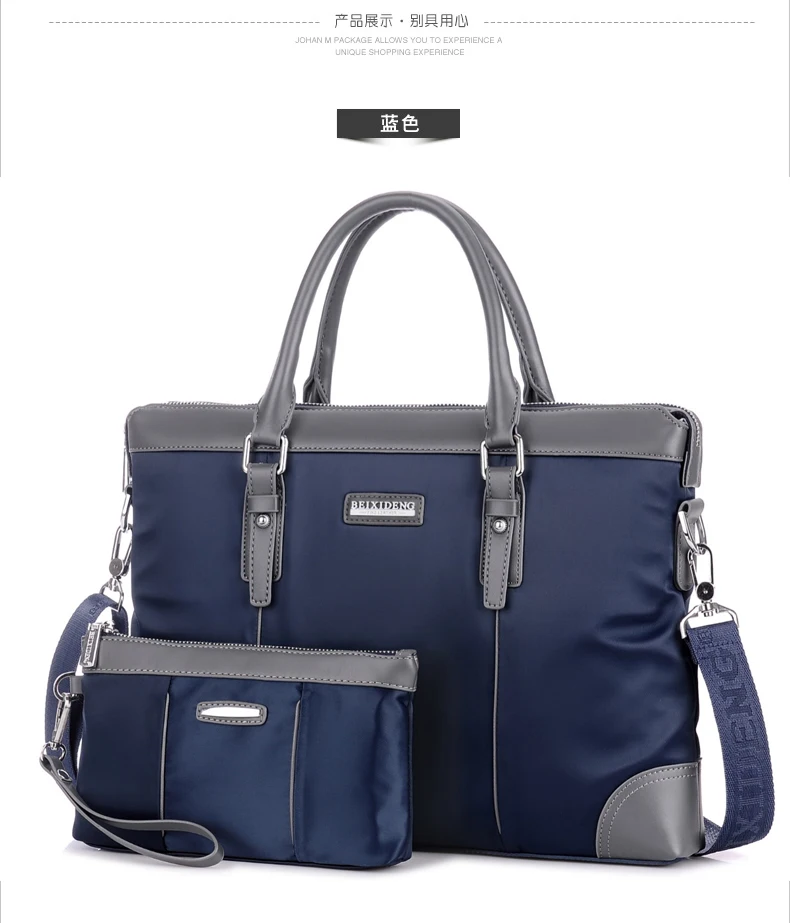 Мужской портфель sacoche homme bolso hombre, компьютерная рабочая сумка, Офисные Сумки для мужчин, деловые сумки для мужчин, сумка для ноутбука 40 - Цвет: blue L