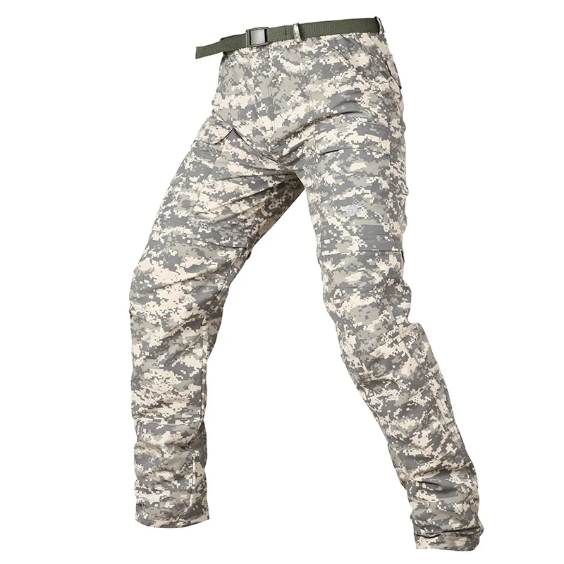 Refire gear камуфляжные уличные отстегивающиеся брюки мужские летние походные быстросохнущие брюки до колен на молнии съемные походные брюки - Цвет: ACU
