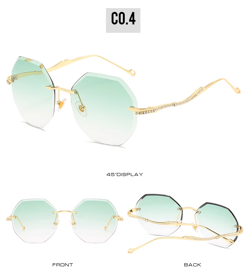 rimless women sunglasses luxury deisgner with diamond metal temple (11)