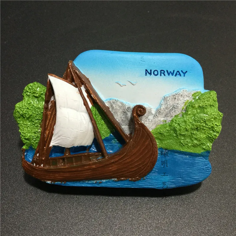 Норвежские сувениры смолы 3D магнит на холодильник пиратский корабль 3D холодильник магнитные наклейки сувенир путешествия кухня украшение дома