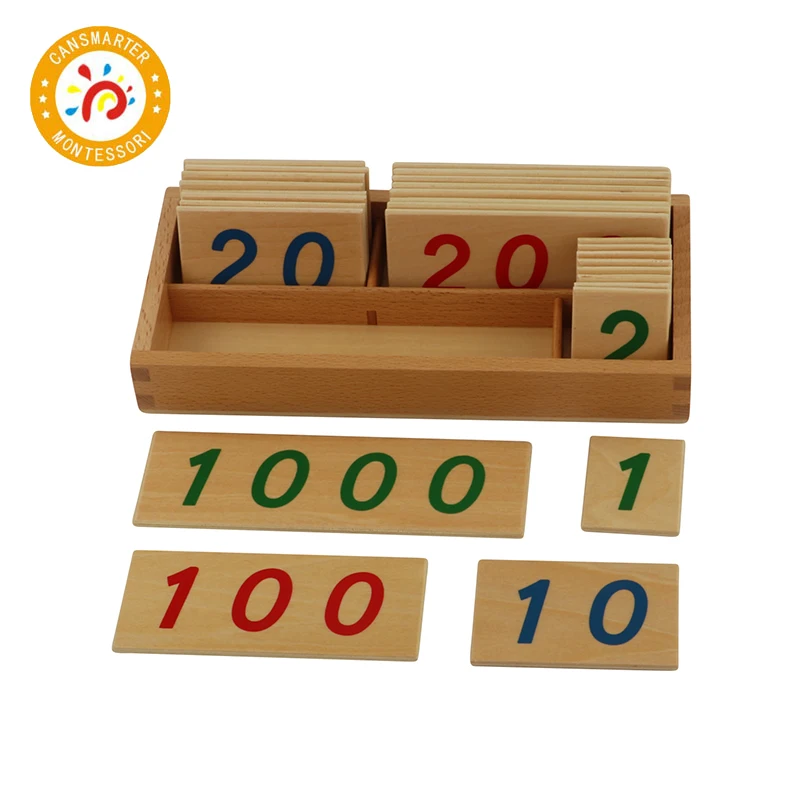 

Montessori Material Large Wooden Number Cards With Box Learning Math Children Toy