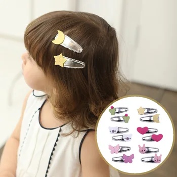 

12 pairs/lot, Mini Felt Flower Hair Clips, Girls Spring Summer Snap clips Boutique Hair Accessory