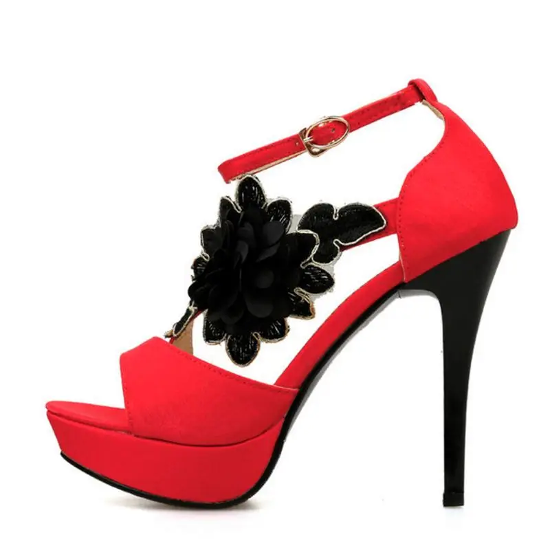 Haoshen Clásicos Y Talón Negro Sandalias Las Verano Chica Rojo Limita Sexy Zapatos Alto Plataforma Negro Mujeres Del Tacones De rojo ZZnxrdUqA