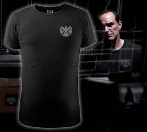 

Marvel Agents of S.H.I.E.L.D. Shield T-shirt Shirt Movie Tops Cosplay Costume men black tshirt summer fashion tops drop shipping