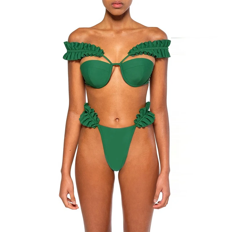 bikini with ruffle straps
