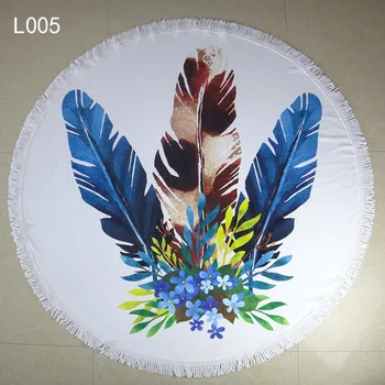 

Large Round with Tassel Circle Bohemia Beach Towel Wash Cloth Reactive Print Bath Towel Sports Towel Polyeste ST-1708