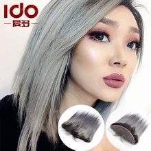 7A Grade Peruvian 13x4 Silver grey lace frontal closure swiss lace font b straight b font