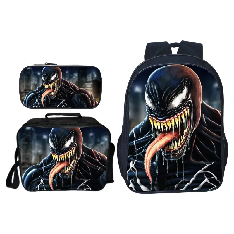 1 Лидер продаж 3 шт./компл. Новое поступление 3D киногероев «Человек Venom школьные сумки для мальчиков девочек большой рюкзак с героем для детей школьный рюкзак - Цвет: 1