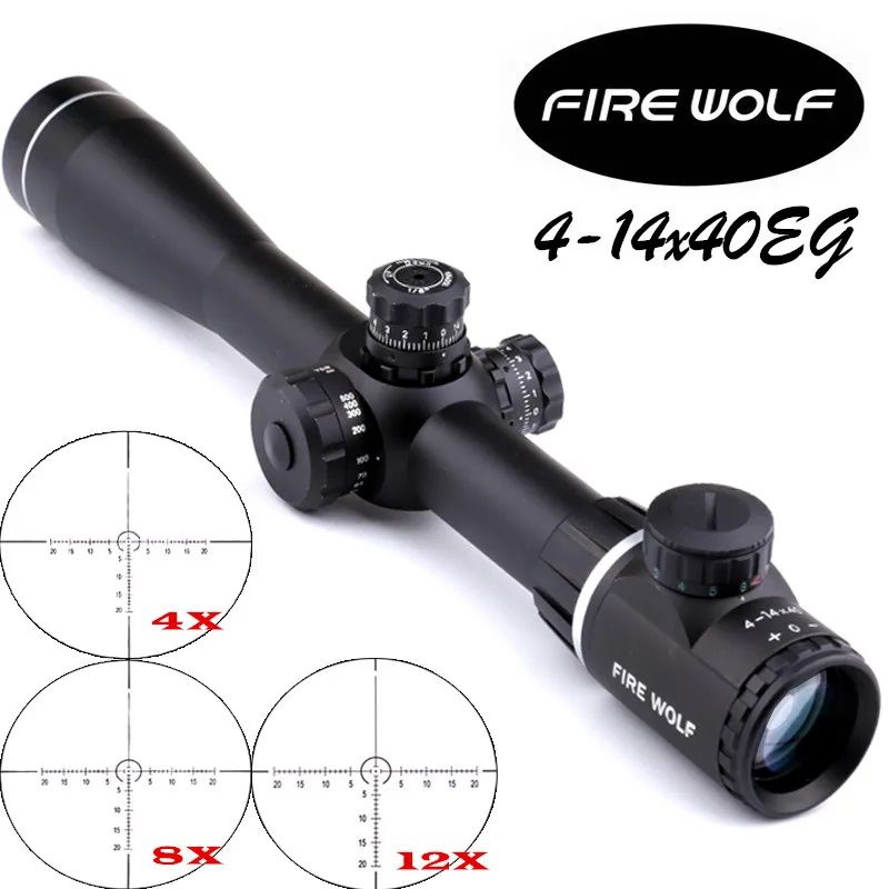 

Tactical Hunting Fire Wolf 4-14X40SF Optics Riflescope Side ParallaxScopes Rifle Scope Mounts For Airsoft Sniper Rifle