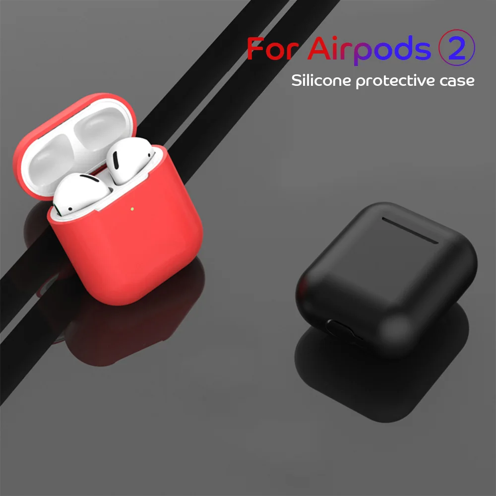 

Soft Silicone Case Earphones For Apple Airpods 2 Bluetooth Wireless Earphone Protective Skin Cover Box For Air Pods Ear Pods Bag