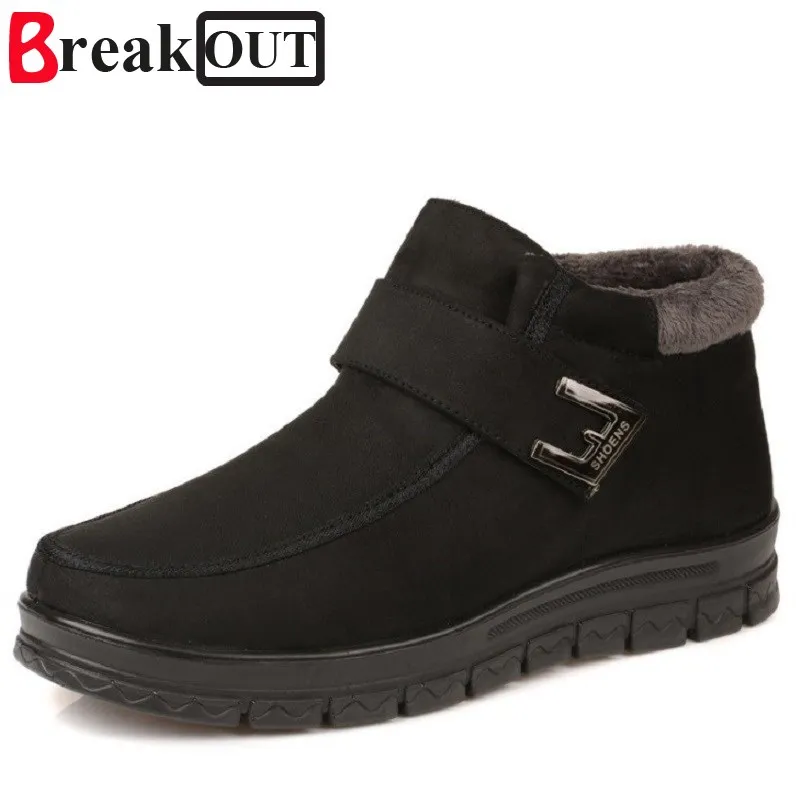 Kopen Breken Nieuwe Mannen Winter Laarzen Snowboots voor Mannen Werk Enkellaarsjes Warm met Pluche Mode Mannen Schoenen 45 46 47