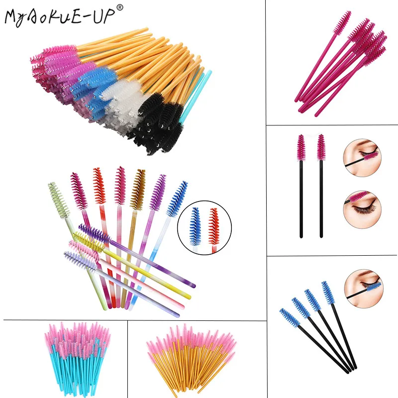 

Disposable Nylon Mascara Wands Eyelash Extension Makeup Silicone Eyelash Applicator Micro Brushes Set Make Up Tools