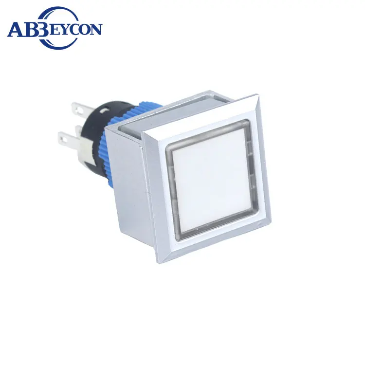 

5pcs/Lot IP67 22mm square head latching pin terminal push button switch plastic 22mm square switch