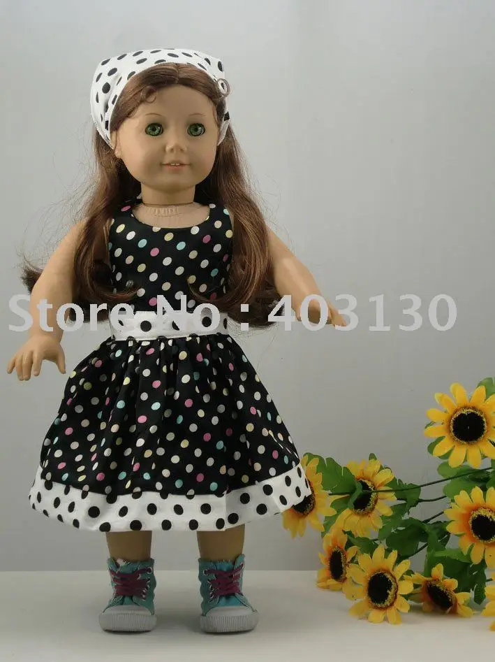 Doll clothes-fits Baby Alive//Baby Doll-Dress-Yellow White Dots
