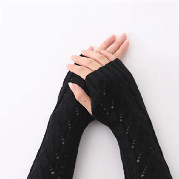 1 пара, женские зимние длинные перчатки, вязанные перчатки-митенки, полуполые рукава, женские перчатки TH36