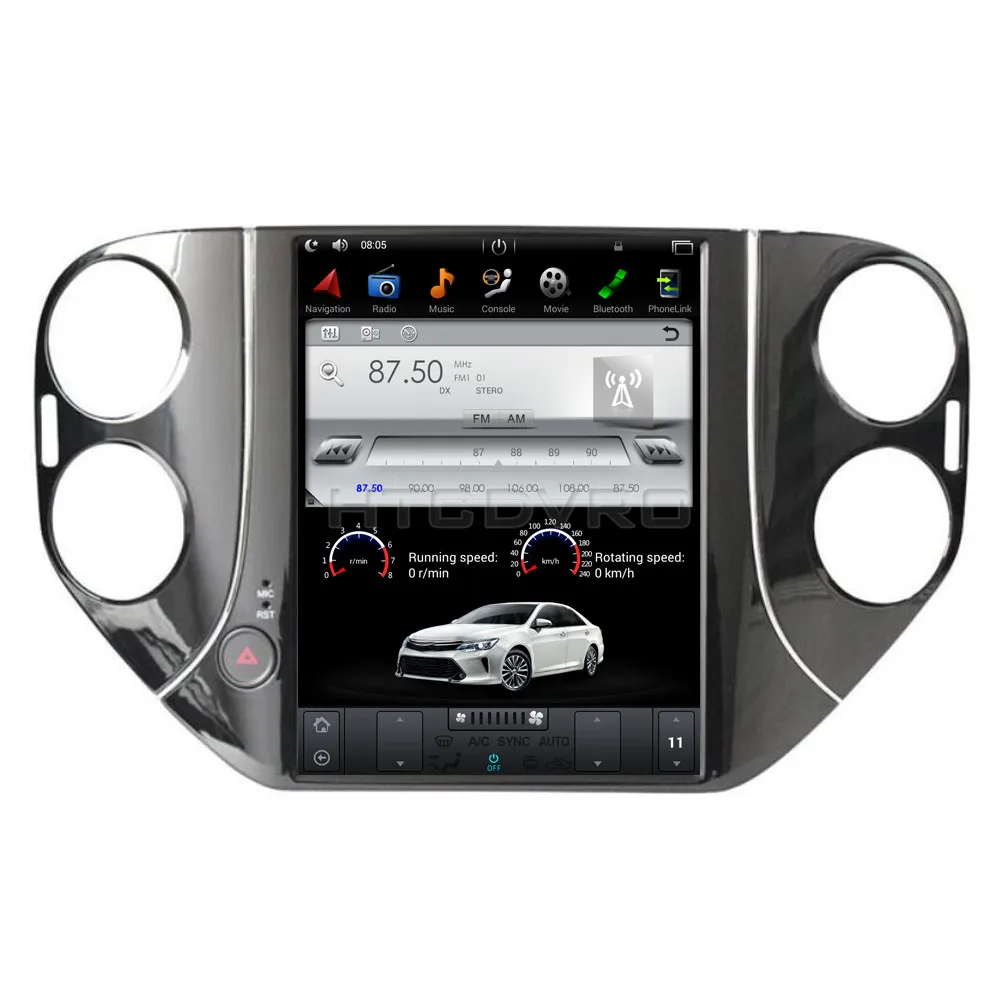 Discount YMODVHT 10.4inch Telsa Style Vertical Screen Quad Core Android 7.1 2GB RAM Car DVD GPS for VW Tiguan 2010-2016 RDS Radio Audio 1