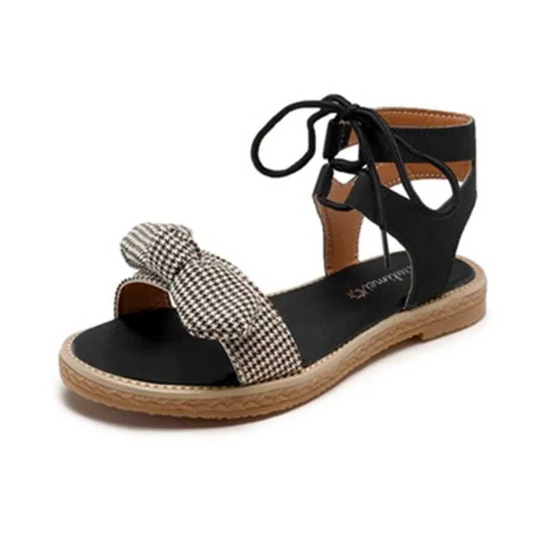 

Summer Women's Sandals 2019 Fashion Women's Bow shoes Women Flats Comfortable Beach Sandals Shoes Size 35 36 37 38 39