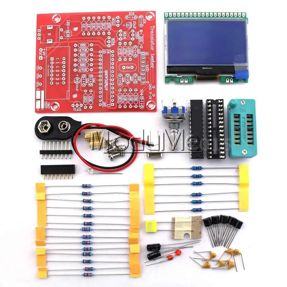 M328 LCD 12864 Transistor Tester DIY Kit Diode Triode Capacitance LCR ESR Meter