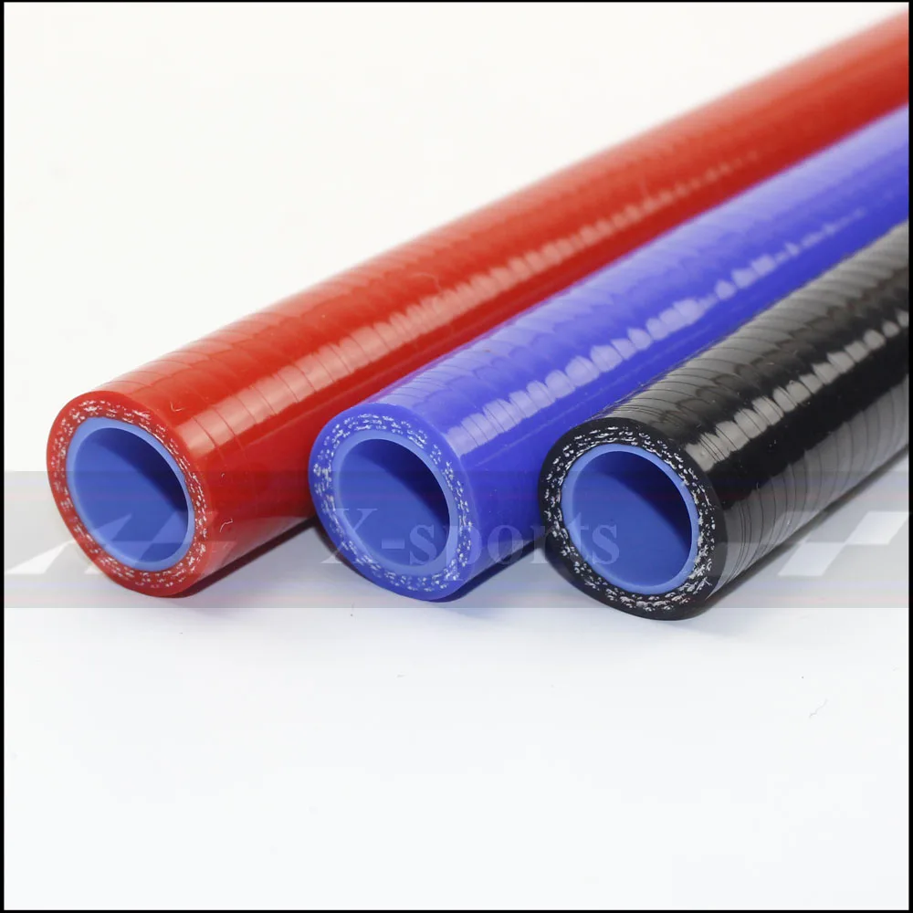 ID 18 мм OD 27 мм силиконовый шланг для автомобиля Высокое качество радиатор промежуточного охладителя универсальная плетеная трубка 1 метр Красный Синий Черный